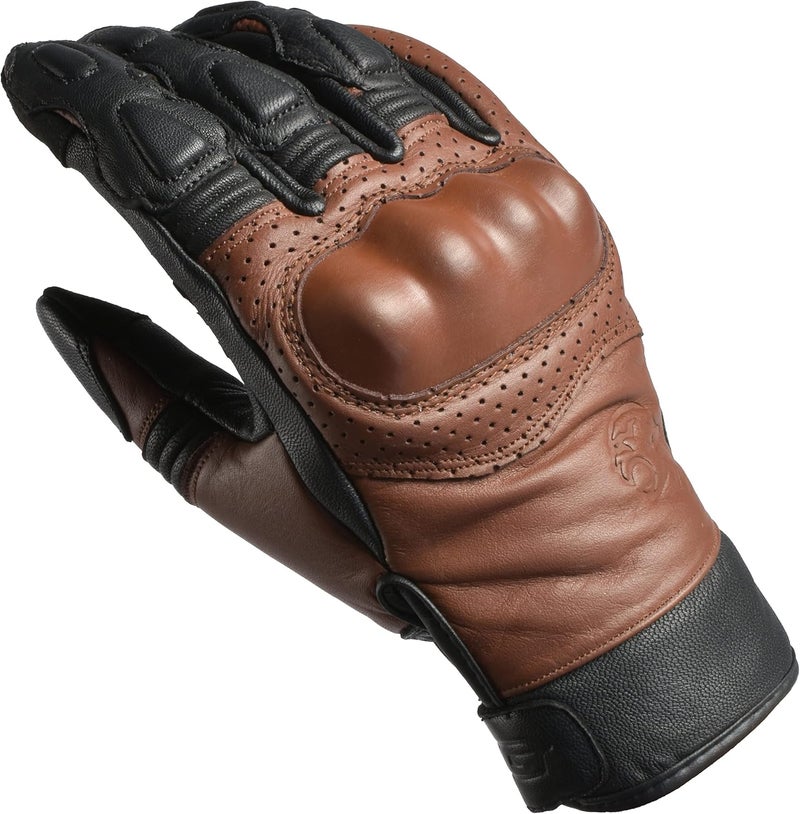 JAG J.A.G. Motorcycle Gloves - Premium Leather Perforated Motorcycle Gloves for Men with Knuckle Protection | Touchscreen Motorbike Riding Gloves - Image 1